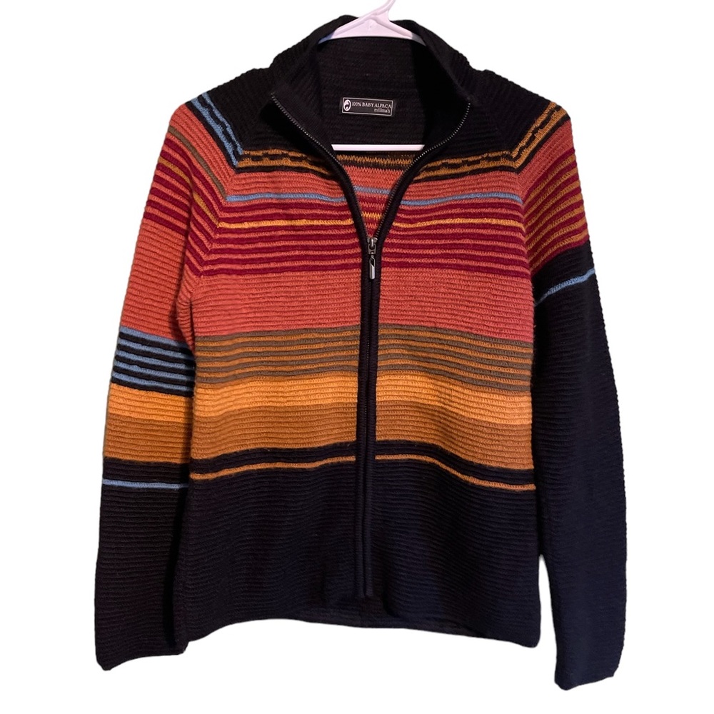 Millmas 100% Baby Alpaca Full Zip Sweater